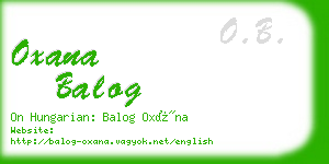 oxana balog business card